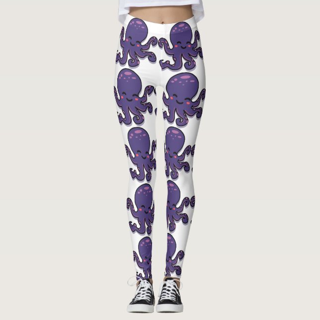 Cute Purple Octopus Thunder_Cove Leggings (Front)
