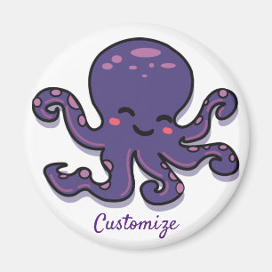 Cute Purple Octopus Thunder_Cove Magnet