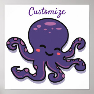 Cute Purple Octopus Thunder_Cove Poster