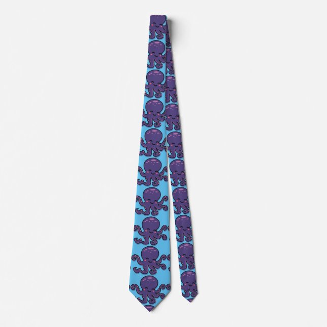 Cute Purple Octopus Thunder_Cove Tie (Front)