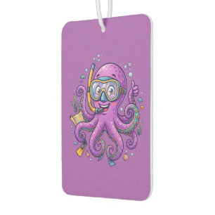 Cute Purple Octopus Treasure Hunter Car Air Freshener