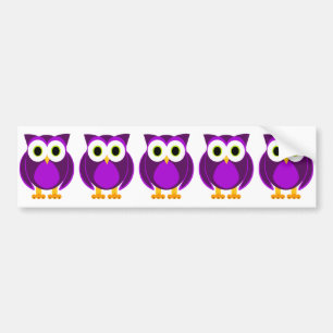 Cute Purple Owl Bumper Sticker