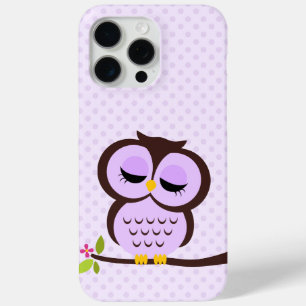 Cute Purple Owl iPhone 15 Pro Max Case
