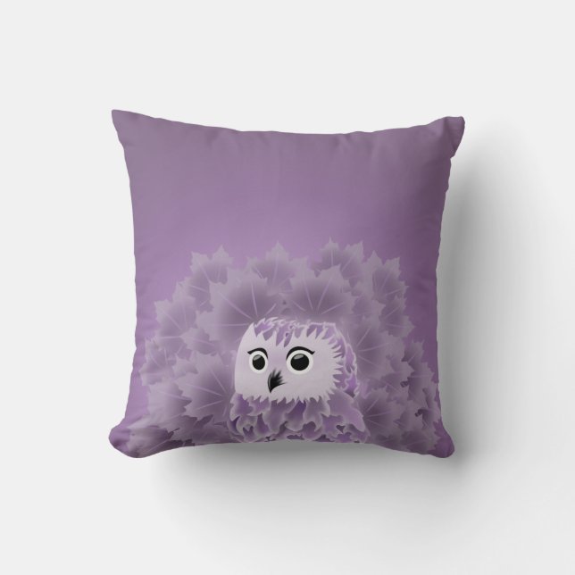Cute Purple Owl Cushion (Front)