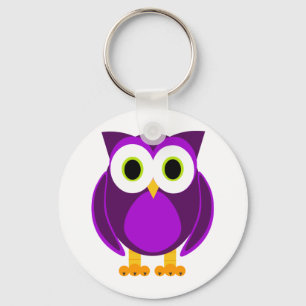 Cute Purple Owl Key Ring