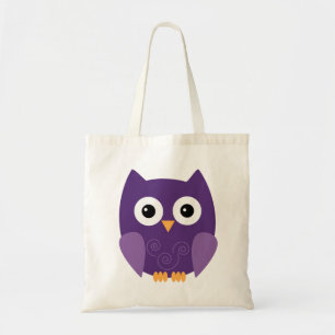 Cute Purple Owl Kids Trick or Treat Tote Bag