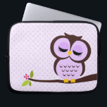 Cute Purple Owl Laptop Sleeve<br><div class="desc">stylish electronics sleeve features a beautiful vector illustration of an owl perched on a tree branch 
 babystar design</div>
