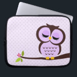 Cute Purple Owl Laptop Sleeve<br><div class="desc">stylish electronics sleeve features a beautiful vector illustration of an owl perched on a tree branch 
 babystar design</div>