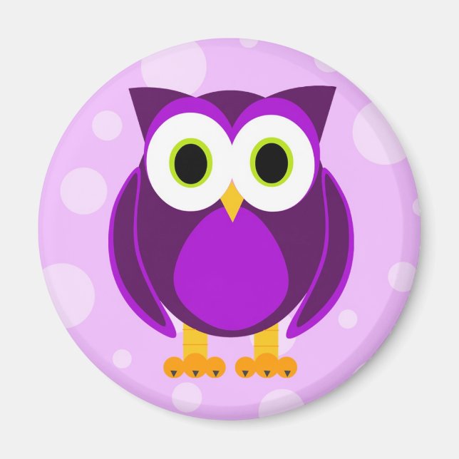 Cute Purple Owl Magnet (Front)