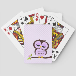 Cute Purple Owl Playing Cards