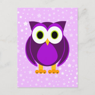 Cute Purple Owl Postcard