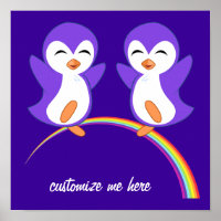 Cute Purple Penguin