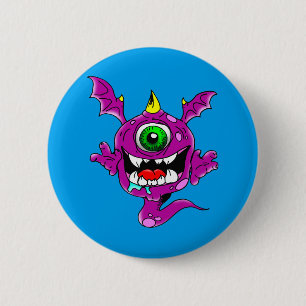 Cute Purple People Eater Monster 6 Cm Round Badge