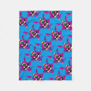 Cute Purple People Eater Monster Fleece Blanket