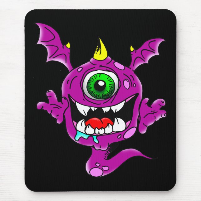 Cute Purple People Eater Monster Mouse Pad (Front)