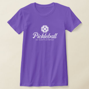 Cute purple pickleball slim fit t shirt for women