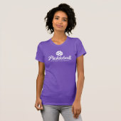 Cute purple pickleball slim fit t shirt for women (Front Full)
