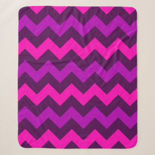 Cute Purple Pink Chevrons Medium Sherpa Blanket
