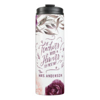 cute purple pink floral elegant teacher 