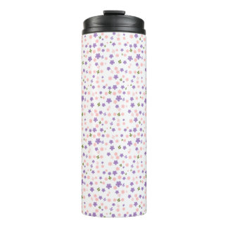 Cute Purple & Pink Floral Pattern Travel Mug