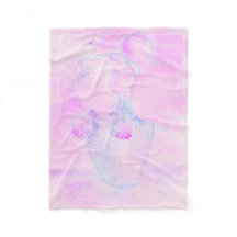 Cute purple, pink Flowers Fleece Blanket