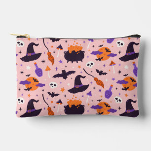 Cute Purple & Pink Halloween Pattern Accessory Pouch