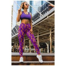 Cute Purple Pink Yoga Leggings  