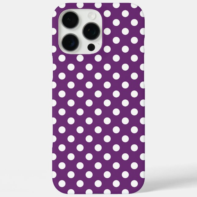 Cute Purple Polka Dots Pattern Case-Mate iPhone Case (Back)