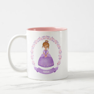 Cute Purple Princess Personalised Two-Tone Coffee Mug