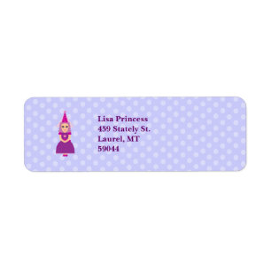Cute Purple Princess Return Address Label