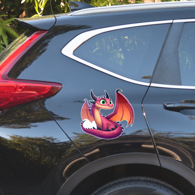 Cute purple/red cartoon dragon (Car Side)