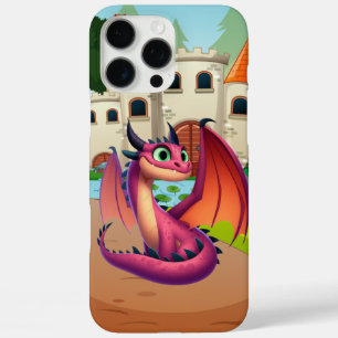 Cute purple/red cartoon dragon iPhone 16 pro max case