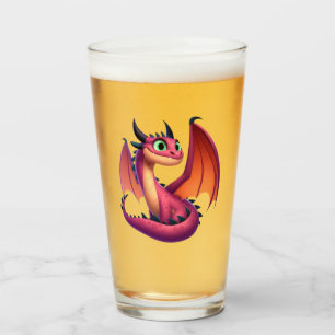 Cute purple/red cartoon dragon glass