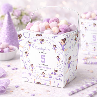 Cute Purple Rhythmic Gymnastics Sporty Theme Favour Box