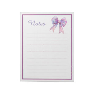 Cute Purple Ribbon Bow Coquette Aesthetic Notes