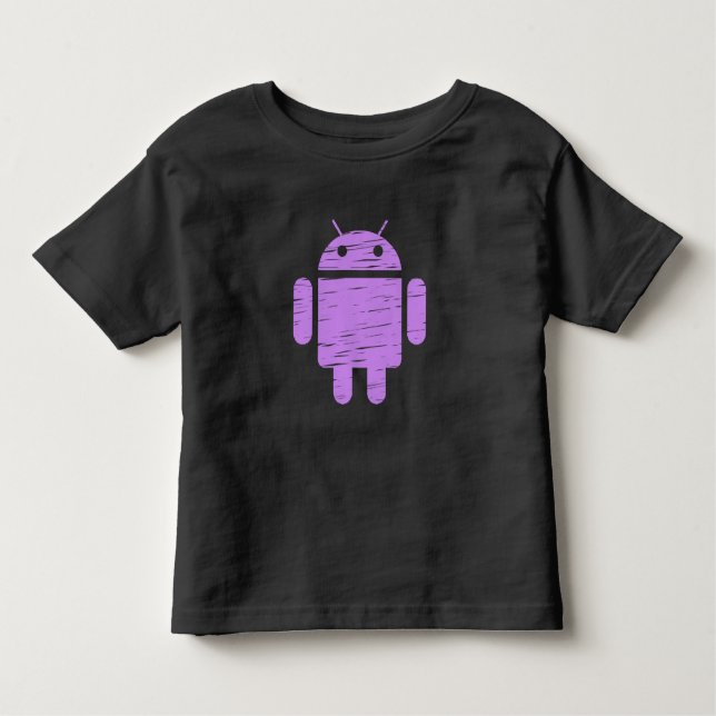 Cute Purple Robot Toddler T-Shirt (Front)