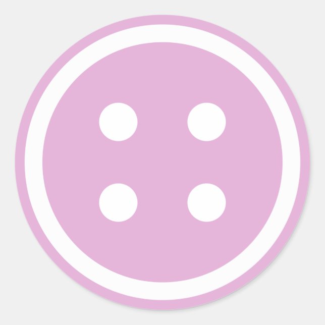 Cute Purple Sewing Button Classic Round Sticker (Front)