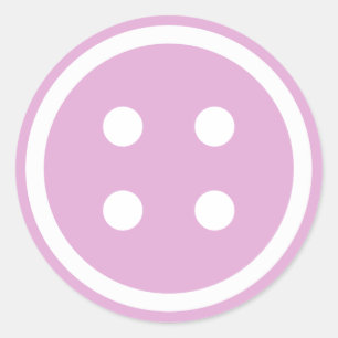 Cute Purple Sewing Button Classic Round Sticker