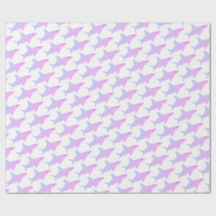 Cute Purple Shark Wrapping Paper