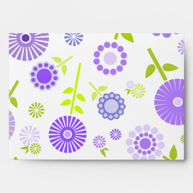 Cute purple spring flowers envelope (Front)