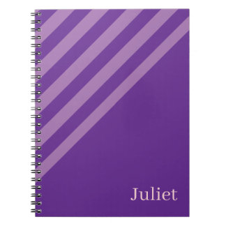 Cute Purple Stripe Spiral Notebook
