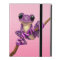 Cute Purple Tree Frog on a Branch on Pink