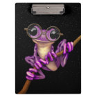 Cute Purple Tree Frog with Eye Glasses with Stars