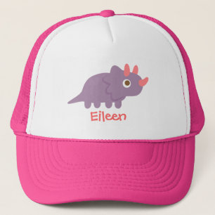 Cute purple triceratops dinosaur for trucker hat