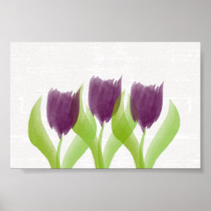 Cute Purple Tulips  Nursery Wedding Poster