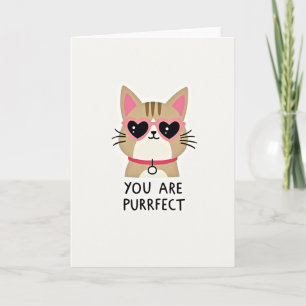 Cute Purrfect Cat Love Card