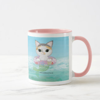 Cute Purrmaid with a swimming ring Mug