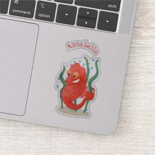 Cute pygmy seahorse cartoon