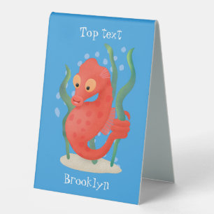 Cute pygmy seahorse cartoon