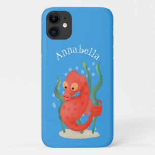 Cute pygmy seahorse cartoon iPhone 11 case